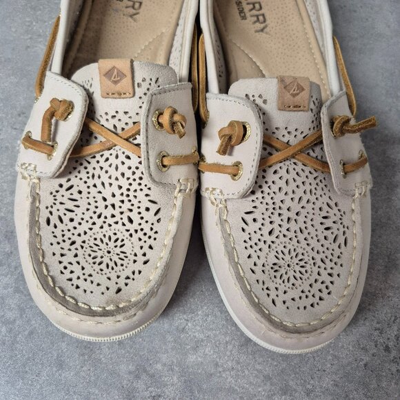 7 Sperry Topsider Authentic Original 2 Eye  Perforated Leather Boat Shoes - Picture 8 of 11
